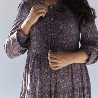 Аметист -фиолетовое платье с рукавом 0