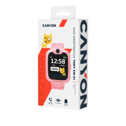 Детские смарт-часы Canyon Tony KW-31 с камерой, розовый 3