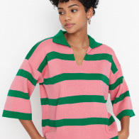 Trendyol Green Striped Knitwear Blouse Green L