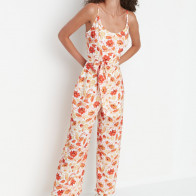 Trendyol White Belted Suspended Jumpsuit TWOSS22TU00081 WHITE 40