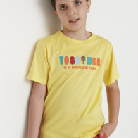 Trendyol Yellow Printed Boy Knitted T-Shirt TKDSS22TS0382 Yellow 8-9 Yaş