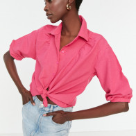 Trendyol Pink Pleated Shirt TWOSS22GO0717 PINK 42