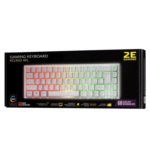 Клавиатура беспроводная игровая 2E GAMING KG360 RGB 68key USB Белый 3