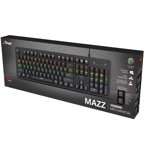 Клавиатура игровая механическая Trust GXT 863 Mazz Mechanical Keyboard 2