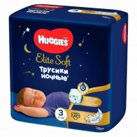Трусики ночные Huggies Elite Soft 3, 6-11 кг, 23 шт