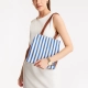 Striped tote bag - Navy Blue 6