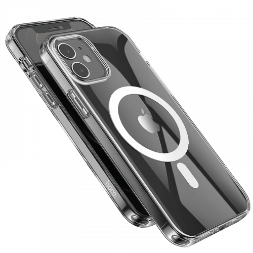 Защитный магнитный чехол для iPhone 11, 12, 13 / mini / Pro / Pro Max прозрачный TPU (LUX copy)