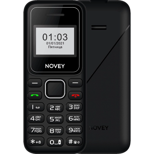 Кнопочный телефон Novey 103 Матовый-черный