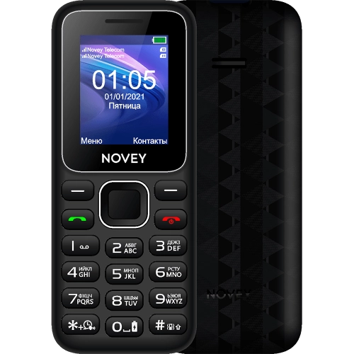Кнопочный телефон Novey 105 Черный