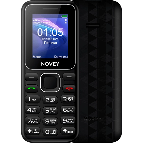 Кнопочный телефон Novey 105 Матовый-черный