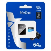Xotira kartasi  Netac microSD 64 Gb C10  (NT02P500STN-064G-R) 0