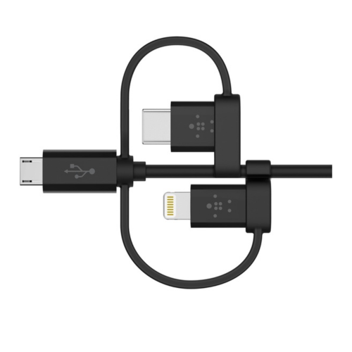 Кабель Belkin USB-A TO MICRO USB/LTG/USB-C,4,CHRG/SYNC CABLE (F8J050BT04-BLK) 0
