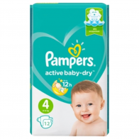 Подгузники Pampers №4 (9-14кг) active baby-dry (12 шт)