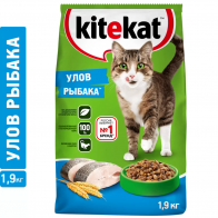 Сухой корм для кошек Kitekat, улов рыбака, 1,9кг