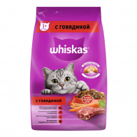 Сухой корм Whiskas для кошек подушечки с говядиной 1.9 кг