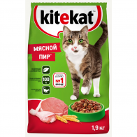Сухой корм для кошек Kitekat, мясной пир, 1,9кг 1
