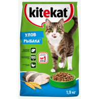 Сухой корм для кошек Kitekat, улов рыбака, 1,9кг 0