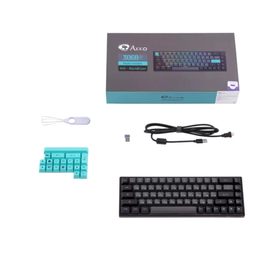 Механическая клавиатура Akko 3068B Plus Черный\Голубой CS Jelly Фиолетовый RGB 0