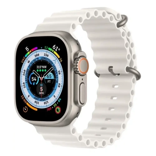 Смарт часы Apple Watch Ultra 49 мм ремешок Ocean белого цвета