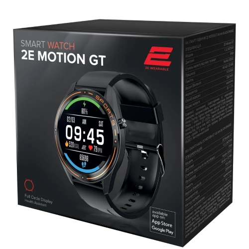 Смарт-часы 2E Motion GT 46 мм Черный-Оранжевый 0
