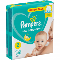 Подгузники Pampers New Baby-Dry для новорожденных 4-8 кг, 2 размер, 94 шт 1