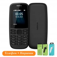 Telefon Nokia 105 TA-1203 SS EAC UA Qora + Bluetooth quloqchin Borofone