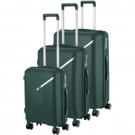 Набор чемоданов 2E, SIGMA,(L+M+S) 3 в 1, 4 колеса, изумрудный 0