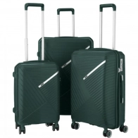 Набор чемоданов 2E, SIGMA,(L+M+S) 3 в 1, 4 колеса, изумрудный