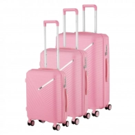 Набор чемоданов 2E, SIGMA,(L+M+S) 3 в 1, 4 колеса, розовый 0
