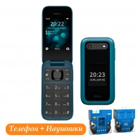 Telefon Nokia 2660 Dual Sim Moviy + Quloqchinlar