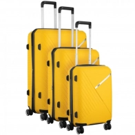 Набор чемоданов 2E, SIGMA EXP, (L+M+S) 3 в 1, 4 колеса, желтый 0