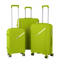 Набор чемоданов 2E, SIGMA,(L+M+S) 3 в 1, 4 колеса, зелёный