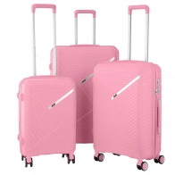 Набор чемоданов 2E, SIGMA,(L+M+S) 3 в 1, 4 колеса, розовый