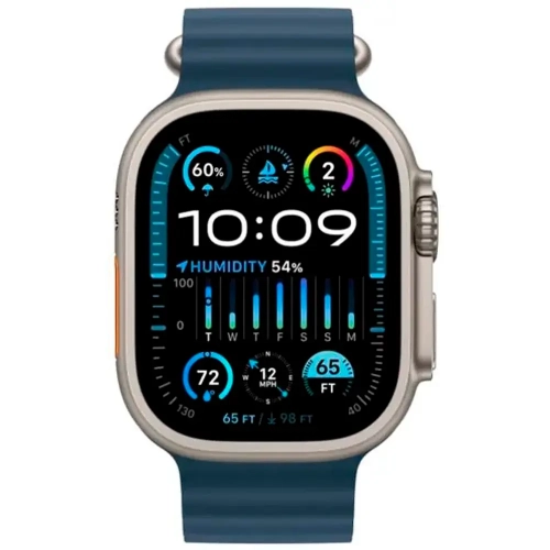 Aqlli soat Apple Watch Ultra 2 Titanium Case with Blue Ocean Band, 49 mm, moviy 0