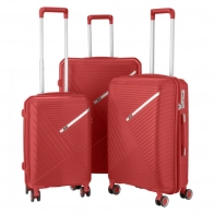 Набор чемоданов 2E, SIGMA,(L+M+S) 3 в 1, 4 колеса, красный