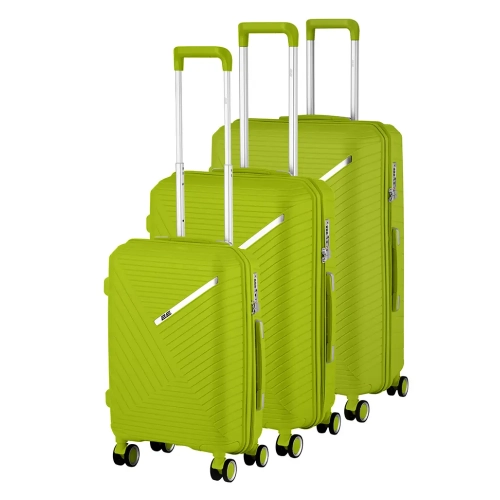 Набор чемоданов 2E, SIGMA,(L+M+S) 3 в 1, 4 колеса, зелёный 0
